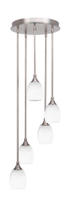 Empire 5 Light Cluster Pendalier In Brushed Nickel Finish (2145-BN-4021)