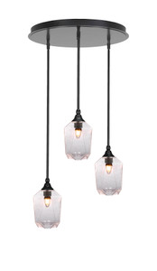 Empire 3 Light Cluster Pendalier In Matte Black Finish (2183-MB-4460)