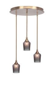 Empire 3 Light Cluster Pendalier In New Age Brass Finish (2183-NAB-4282)