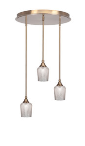 Empire 3 Light Cluster Pendalier In New Age Brass Finish (2183-NAB-4283)