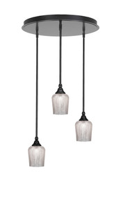 Empire 3 Light Cluster Pendalier In Matte Black Finish (2183-MB-4283)