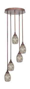 Empire 5 Light Cluster Pendalier In Bronze Finish (2145-BRZ-5054)