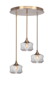 Empire 3 Light Cluster Pendalier In New Age Brass Finish (2183-NAB-4490)
