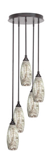 Empire 5 Light Cluster Pendalier In Espresso Finish (2145-ES-5064)