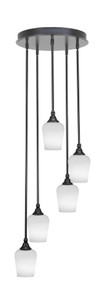 Empire 5 Light Cluster Pendalier In Matte Black Finish (2145-MB-211)
