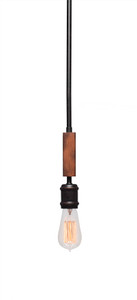 Portland 1 Light Mini Pendant In Painted Wood-Look & Dark Granite (1130-AT18)