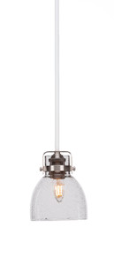 Easton 1 Light Mini Pendant In White & Brushed Nickel (1941-WHBN-4110)