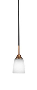 Paramount 1 Light Mini Pendant In Matte Black & Brass (3401-MBBR-460)