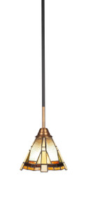 Paramount 1 Light Mini Pendant In Matte Black & Brass (3401-MBBR-9345)