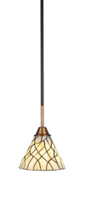 Paramount 1 Light Mini Pendant In Matte Black & Brass (3401-MBBR-9115)