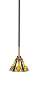 Paramount 1 Light Mini Pendant In Matte Black & Brass (3401-MBBR-9615)