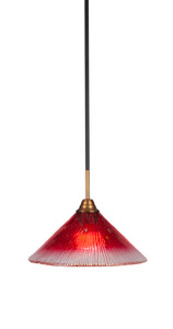 Paramount 1 Light Mini Pendant In Matte Black & Brass (3401-MBBR-706)