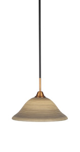 Paramount 1 Light Mini Pendant In Matte Black & Brass (3401-MBBR-604)