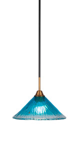 Paramount 1 Light Mini Pendant In Matte Black & Brass (3401-MBBR-448)