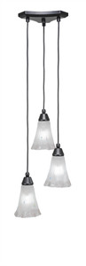 Europa 3 Light Cluster Pendalier In Matte Black (28-MB-721)