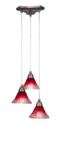 Europa 3 Light Cluster Pendalier In Brushed Nickel (28-BN-756)
