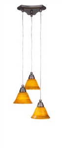 Europa 3 Light Cluster Pendalier In Brushed Nickel (28-BN-454)