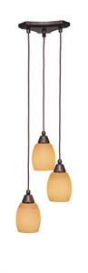 Europa 3 Light Cluster Pendalier In Bronze (28-BRZ-625)