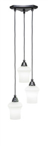 Europa 3 Light Cluster Pendalier In Matte Black (28-MB-681)