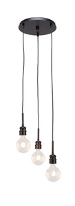 Edge 3 Light Cluster Pendalier In Espresso (1173-ES-LED45C)