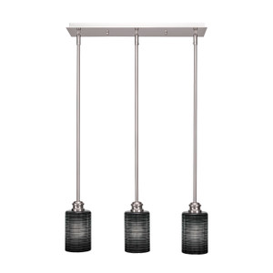 Edge 3 Light Linear Pendalier In Brushed Nickel (1153-BN-4069)