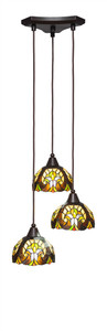 Europa 3 Light Cluster Pendalier In Dark Granite (28-DG-9945)