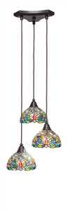Europa 3 Light Cluster Pendalier In Dark Granite (28-DG-9905)
