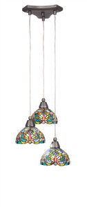 Europa 3 Light Cluster Pendalier In Brushed Nickel (28-BN-9905)