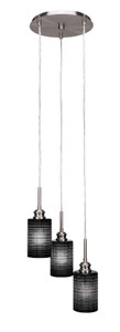 Edge 3 Light Cluster Pendalier In Brushed Nickel (1173-BN-4069)