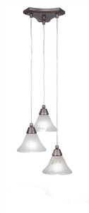 Europa 3 Light Cluster Pendalier In Brushed Nickel (28-BN-751)