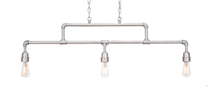 Vintage 3 Light Island In Aged Silver (333-AS-LED18C)