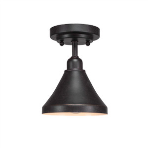 Vintage 1 Light Semi-Flush In Dark Granite (280-DG-410)