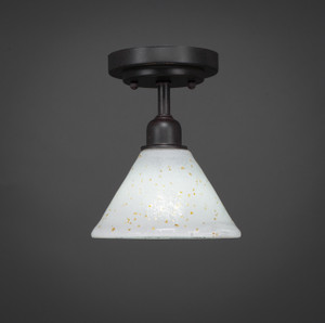 Vintage 1 Light Semi-Flush In Dark Granite (280-DG-7145)