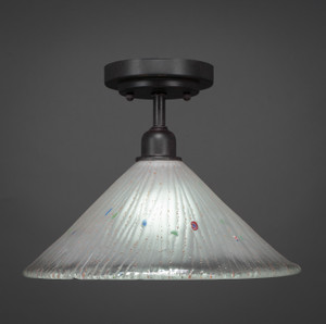 Vintage 1 Light Semi-Flush In Dark Granite (280-DG-701)
