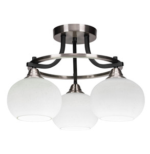 Paramount 3 Light Semi-Flush In Matte Black & Brushed Nickel (3417-MBBN-212)