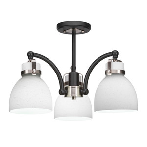 Easton 3 Light Semi-Flush In Matte Black & Brushed Nickel (1947-MBBN-4111) Easton 3 Light Semi-Flush In Matte Black & Brushed Nickel (1947-MBBN-4111)