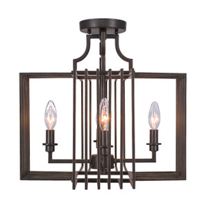 Sky Loft 8 Light Semi-Flush In Dark Granite (1109-DG)