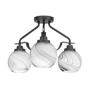 Odyssey 3 Light Semi-Flush In Matte Black (2607-MB-4109)