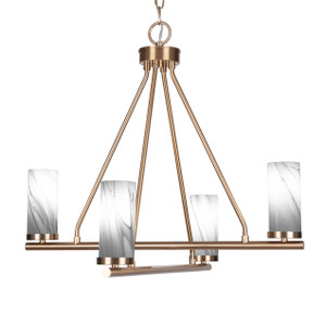 Trinity 4 Light Chandelier In New Age Brass Finish (2804-NAB-802B)