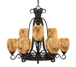 Elegante 9 Light Chandelier In Dark Granite (869-DG-4175)