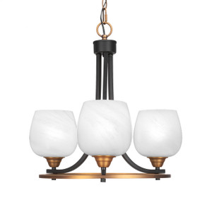 Paramount 3 Light Chandelier In Matte Black And Brass Finish (3403-MBBR-4811)