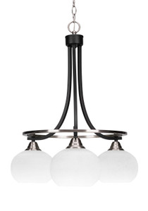 Paramount 3 Light Chandelier In Matte Black & Brushed Nickel (3413-MBBN-212)