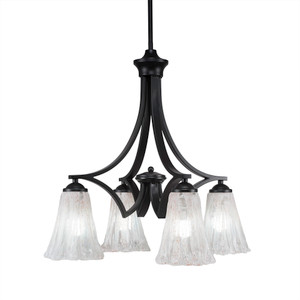 Zilo 4 Light Chandelier In Matte Black (568-MB-729)