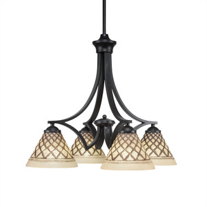 Zilo 4 Light Chandelier In Matte Black (568-MB-7185)