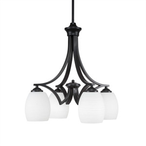 Zilo 4 Light Chandelier In Matte Black (568-MB-615)