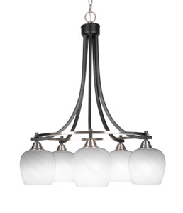 Paramount 5 Light Chandelier In Matte Black & Brushed Nickel (3415-MBBN-4811)