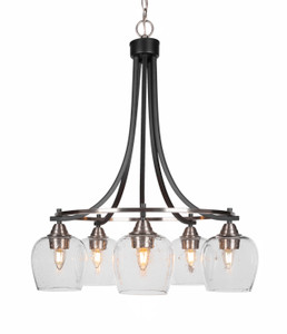 Paramount 5 Light Chandelier In Matte Black & Brushed Nickel (3415-MBBN-4810)
