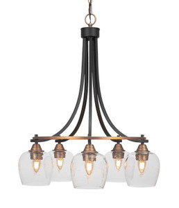 Paramount 5 Light Chandelier In Matte Black & Brass (3415-MBBR-4810)