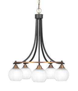 Paramount 5 Light Chandelier In Matte Black & Brass (3415-MBBR-4101)