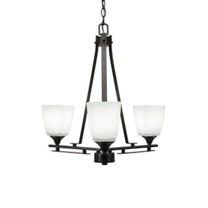 Uptowne 3 Light Chandelier In Dark Granite (323-DG-460)
